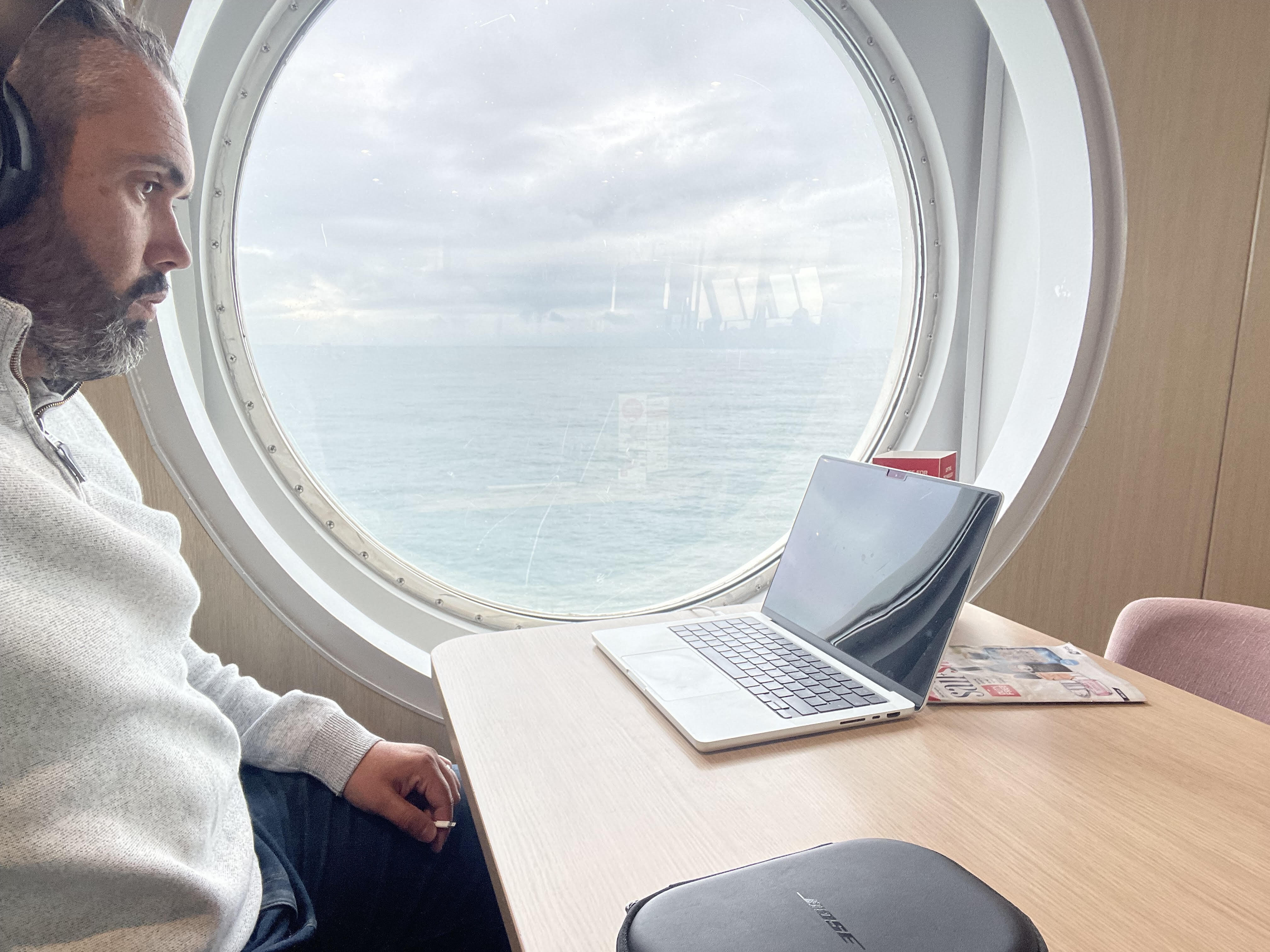 Image showing remote working whilst on a ferry